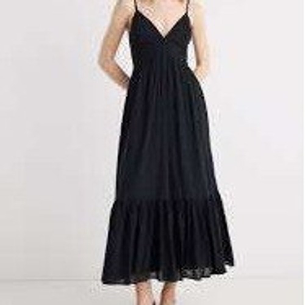 Abercrombie and Fitch Black Tiered Maxi Dress Size Small Double Shoulder‎ Straps